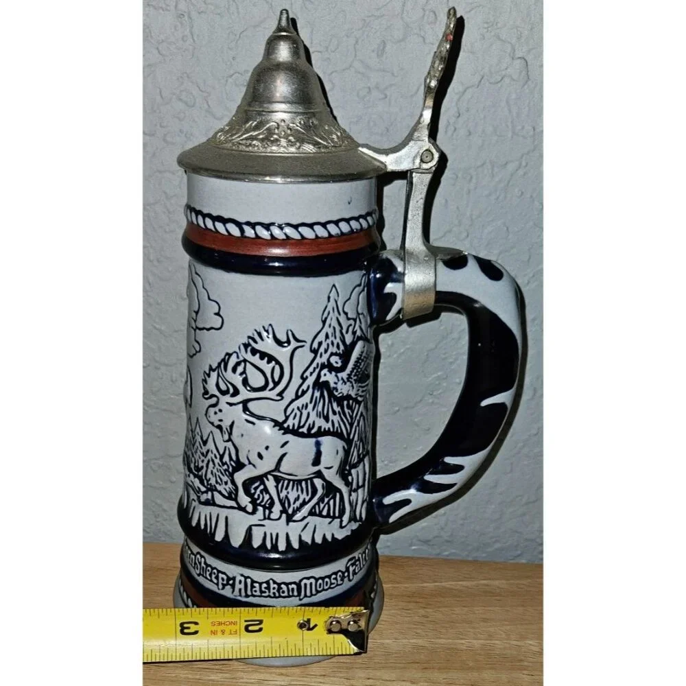Beer Stein Avon Collectible Ceramic & Pewter‎ Lidded